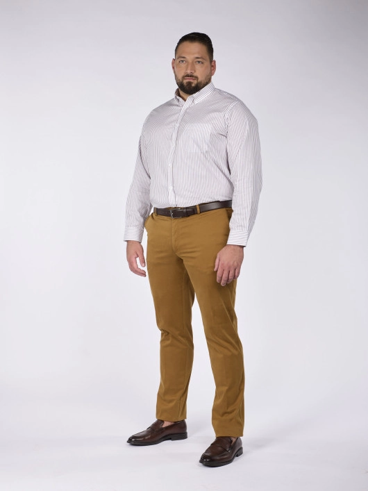 Pantalon Coton Ocre Grande Taille