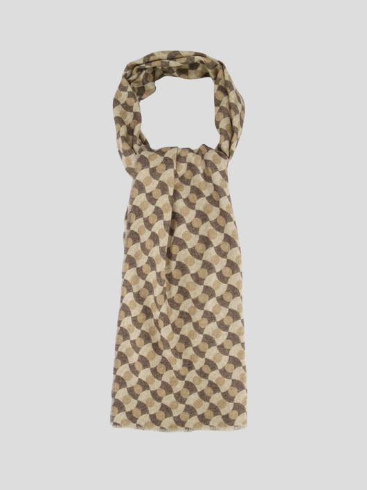 Echarpe Fantaisie Beige Grande Taille