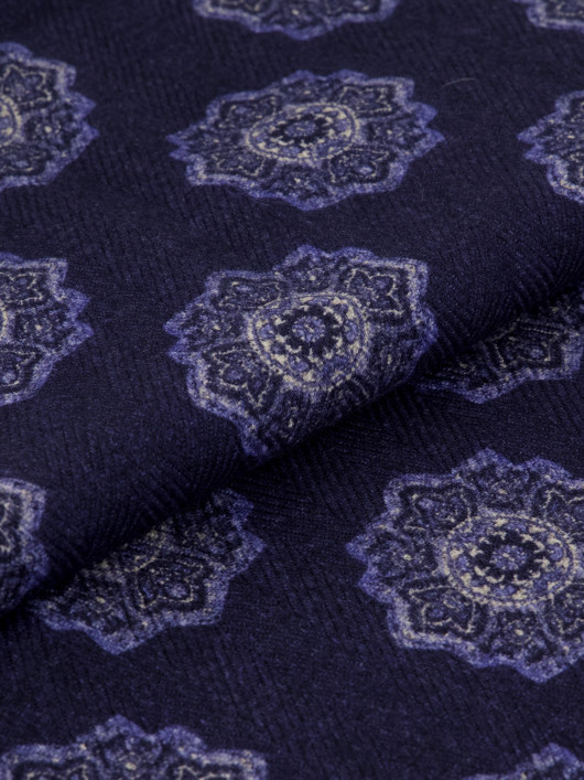 Echarpe Fantaisie Rosace Bleu Grande Taille