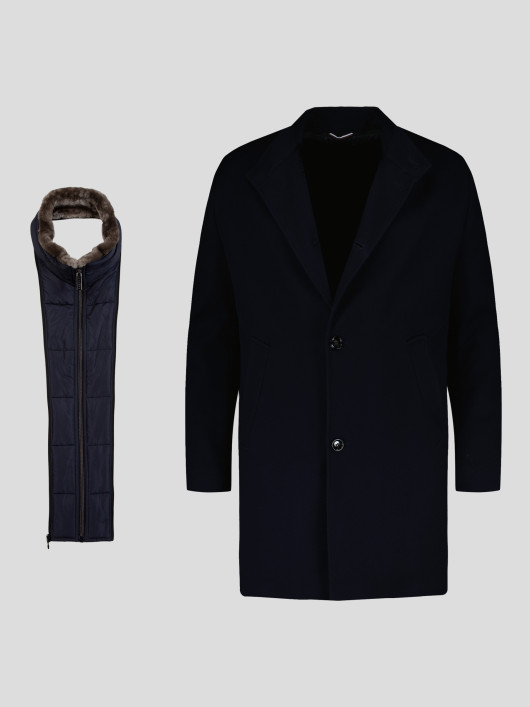 Manteau Armuré Grande Taille Bleu Marine