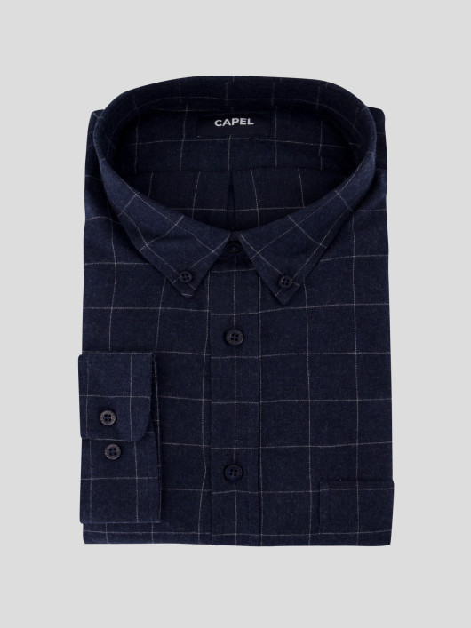 Chemise Flanelle A Carreaux Grande Taille Marine
