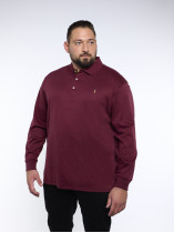 Polo Manches Longues Bordeaux Grande Taille