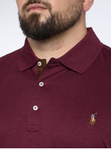 Polo Manches Longues Bordeaux Grande Taille