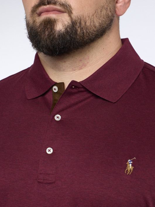 Polo Manches Longues Bordeaux Grande Taille