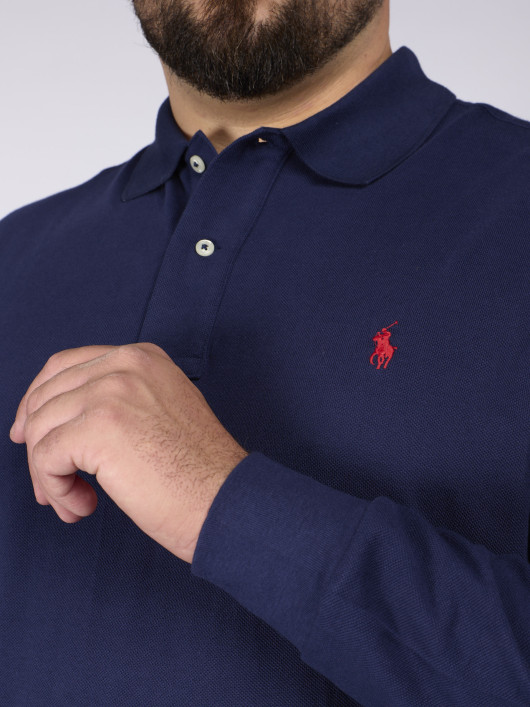 Polo Manches Longues Grande Taille Marine Ralph Lauren