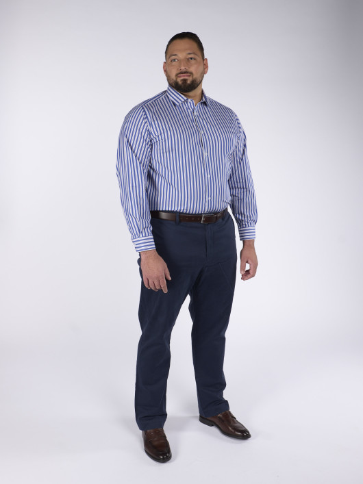 Chemise Rayée Grande Taille Bleu