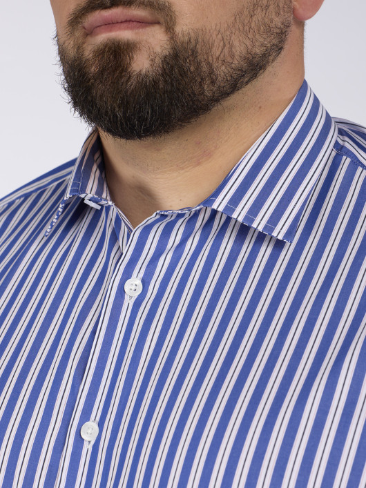 Chemise Rayée Grande Taille Bleu
