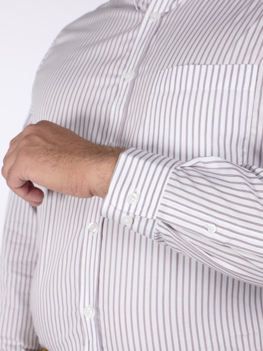 Chemise Rayée Grande Taille Beige