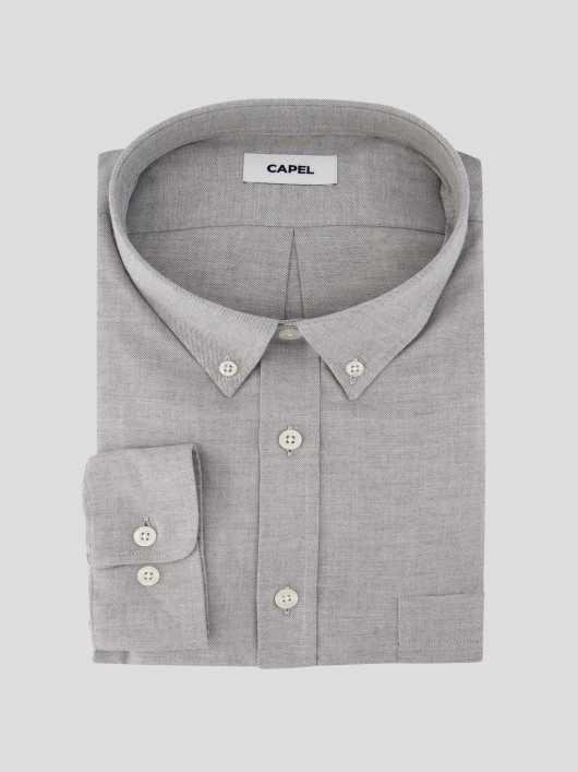 Chemise Unie Grande Taille Gris
