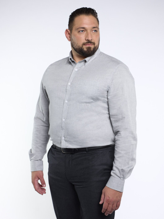 Chemise Unie Grande Taille Gris