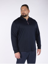 Polo à Manches Longues Zippée Grande Taille Marine