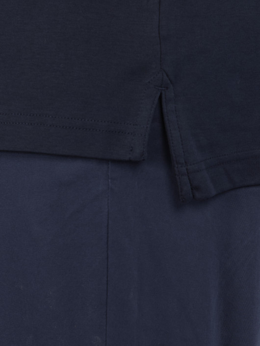 Polo à Manches Longues Zippée Grande Taille Marine