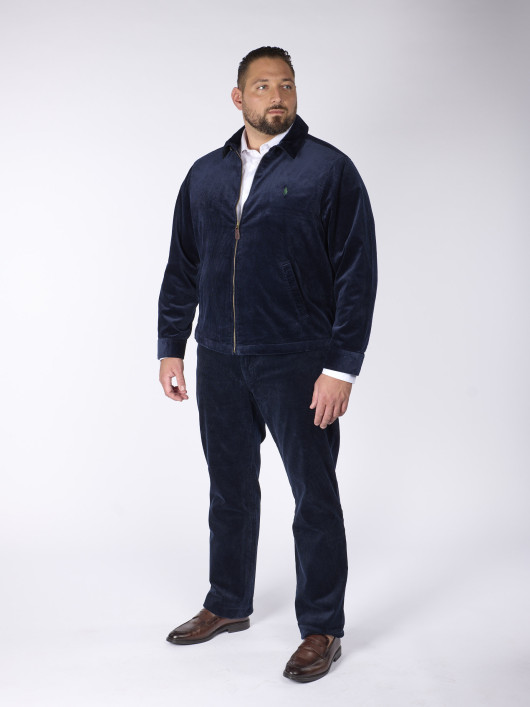 Pantalon Chino Velours Grande Taille Marine