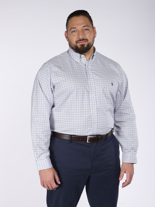 Chemise A Carreaux Ecru Grande Taille