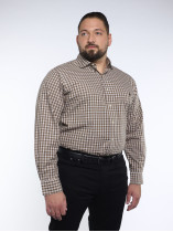 Chemise A Carreaux Marron Grande Taille