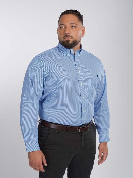 Chemise A Rayures Grande Taille Bleu Ralph Lauren