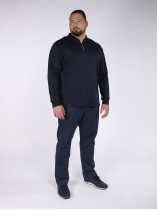 Pantalon En Coton Bleu Marine Grande Taille