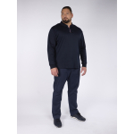 Pantalon En Coton Bleu Marine Grande Taille