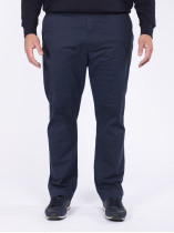 Pantalon En Coton Bleu Marine Grande Taille