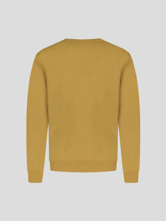 Pull Col V Lambswool Grande Taille Jaune