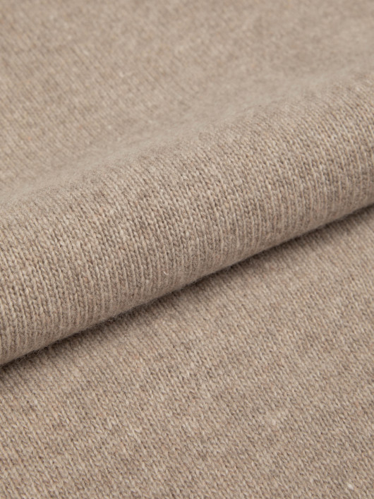 Pull Col Rond Laine Grande Taille Beige