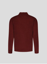 Pull Camionneur Laine Orange Foncé Grande Taille