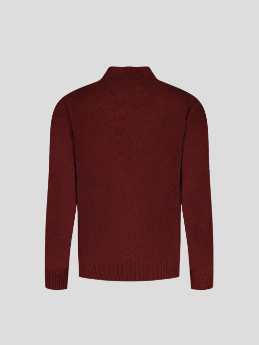 Pull Camionneur Laine Orange Foncé Grande Taille