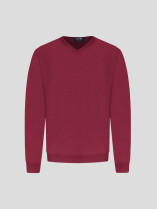 Pull Col V Laine Mérinos Rose Grande Taille