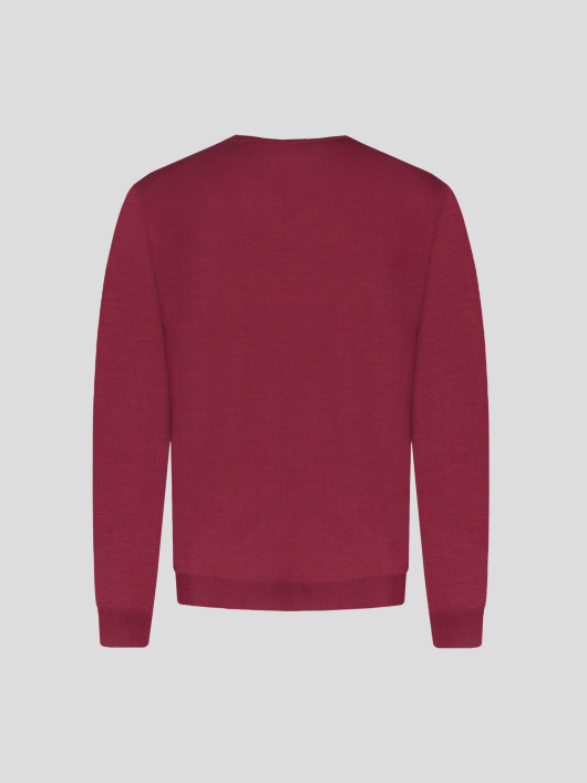 Pull Col V Laine Mérinos Rose Grande Taille