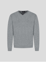 Pull Col V en Laine Grande Taille Gris