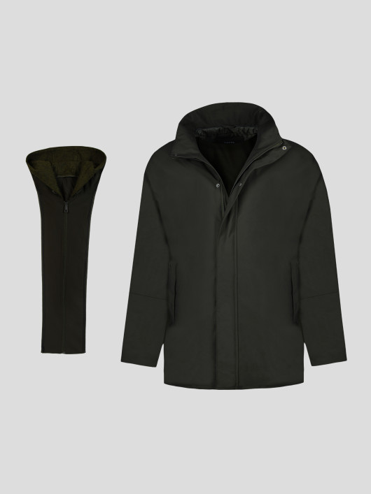 Parka avec Parementure Amovible Kaki Capel