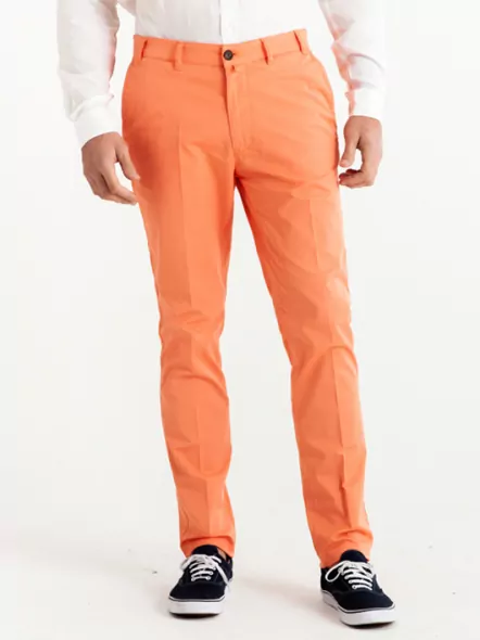 Chino Uni Orange Capel Paris Grandes Tailles