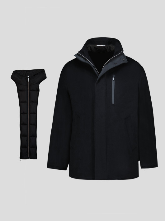 Parka Lainage Parementure Amovible Rainseries Noire Bugatti