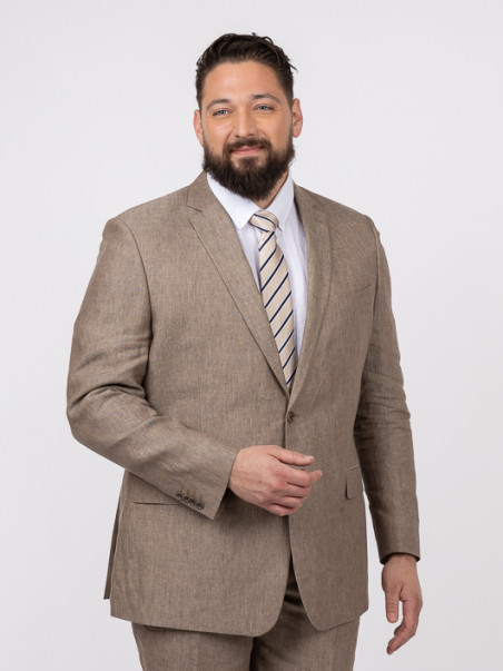 Costume Complet En Lin Grande Taille Beige