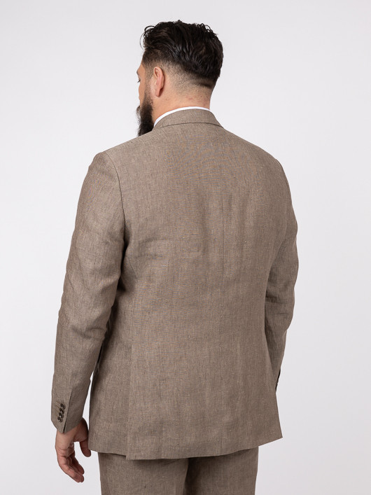 Costume Complet En Lin Grande Taille Beige