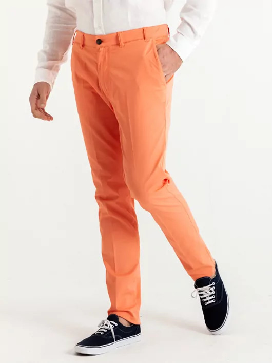 Chino Uni Orange Capel Paris Grandes Tailles