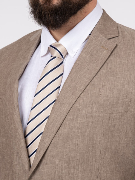 Costume Complet En Lin Grande Taille Beige