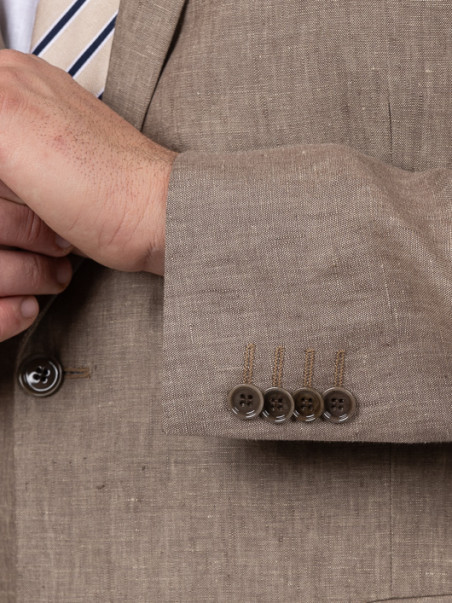 Costume Complet En Lin Grande Taille Beige