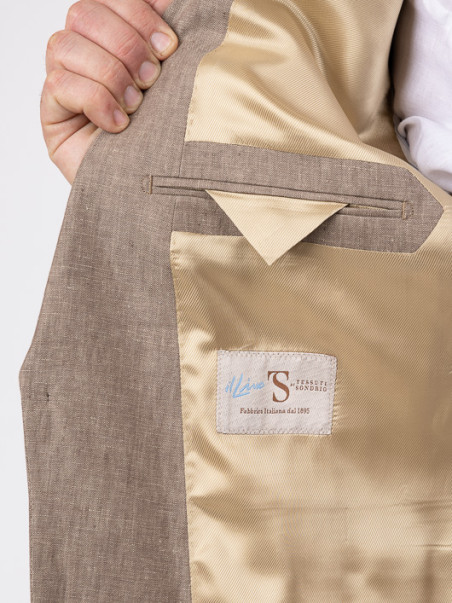 Costume Complet En Lin Grande Taille Beige