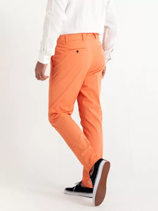 Chino Uni Orange Capel Paris Grandes Tailles