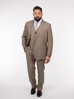 Costume Complet En Lin Grande Taille Beige