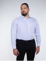 Chemise Rayée Grande Taille Bleu