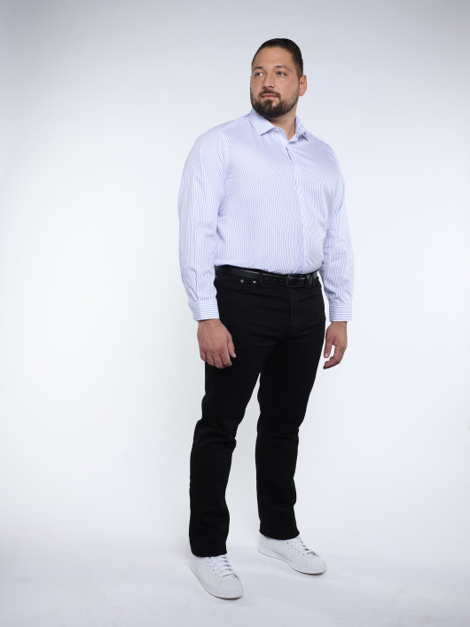 Chemise Rayée Grande Taille Bleu