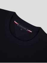 Pull Bleu Marine Maille Structuré Grande Taille