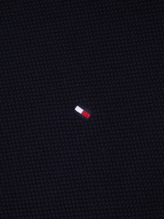 Pull Bleu Marine Maille Structuré Grande Taille