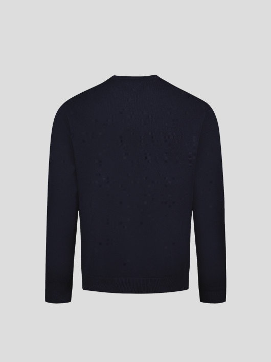 Pull Bleu Marine Maille Structuré Grande Taille