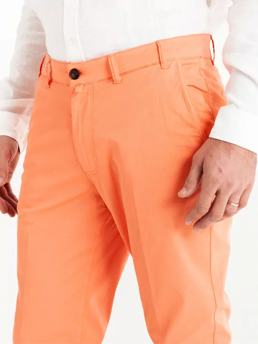 Chino Uni Orange Capel Paris Grandes Tailles