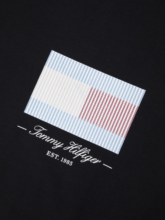 Tee-shirt Noir Drapeau Tommy Hilfiger Grande Taille
