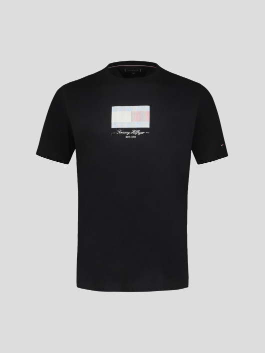 Tee-shirt Noir Drapeau Tommy Hilfiger Grande Taille