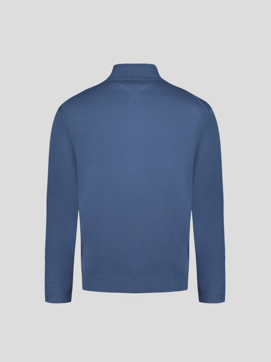 Cardigan Jersey Bleu Zippé Tommy Hilfiger Grande Taille